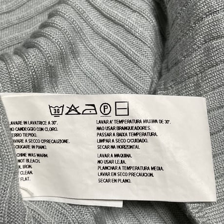 ARMANI COLLEZIONI シルク混半袖ニットポロシャツ シルバーグレー 50サイズ
