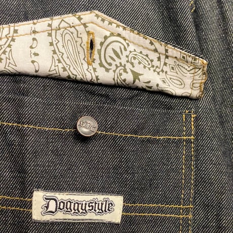 激レア SDC Snoop Dogg jeans バック刺繡入り デニムジャケット ブラック XLサイズ