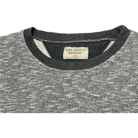 MADE IN PORTUGAL製 Nudie Jeans 長袖スウェットトレーナー 杢グレー XSサイズ