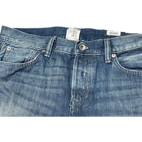☆タグ付き新古品☆ GAP×GQデザイナーコラボ JOHN ELLIOTT + CO × GAP Wネーム ダメージ加工デニムパンツ ライトインディゴ W30-L30サイズ