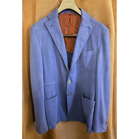 【UNITED ARROWS 取り扱い】 MADE IN ITALY製 JOHN SHEEP ニットスウェットテーラードジャケット ブルー Mサイズ