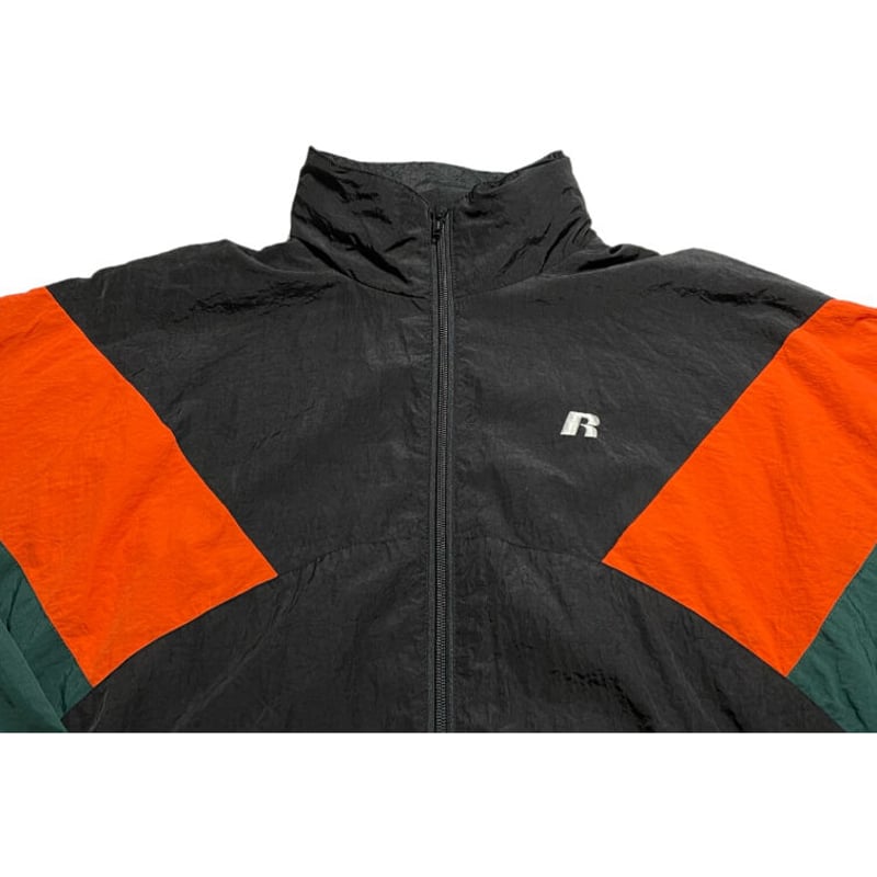 RUSSELL ATHLETIC フード付きナイロンジャケット ブラック M RUSSELL ATHLETIC フード付きナイロンジャケット ブラック M