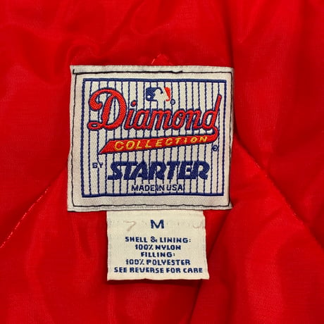 レア MADE IN USA製 90s Diamond COLLECTION BY STARTER × MLB BOSTON RED SOX 中綿入り ナイロンスタジアムジャケット ネイビー Mサイズ