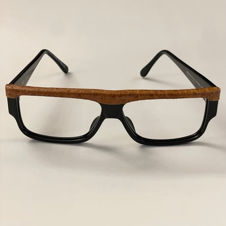 激レア HAND MADE IN FRANCE製 EMMANUELLE KHANH 80's リアルパイソンレザー仕様 レンズ無しサングラス ブラック