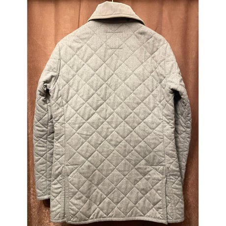 MADE IN ENGLAND製 LAVENHAM フード付きウールキルティングジャケット グレー 36/48サイズ