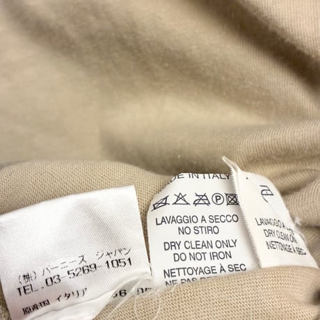 【BARNEYS NEWYORK 取り扱い】 MADE IN ITALY製 ALESSANDRO DELL' ACQUA タートルネックニットTシャツ ベージュ 46サイズ