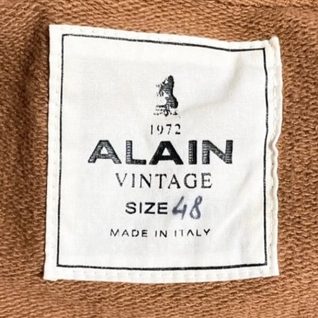 【UNITED ARROWS取り扱い】 MADE IN ITALY製 ALAIN VINTAGE ショールカラースウェットカーディガン ブラウン 48/Mサイズ