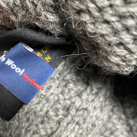 MADE IN ENGLAND製 HIGHLAND2000 BRITISH WOOL ケーブルニット帽 グレー Fサイズ