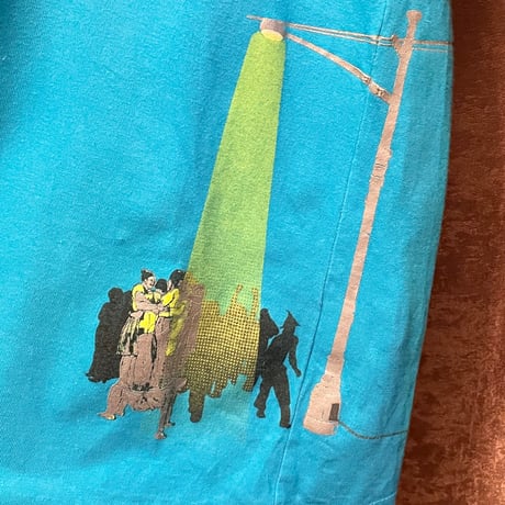 MADE IN MEXICO製 ROCAWEAR プリントTシャツ ターコイズブルー Lサイズ
