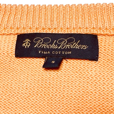 BROOKS BROTHERS ピマコットンＶネックセーター オレンジ Ｓサイズ
