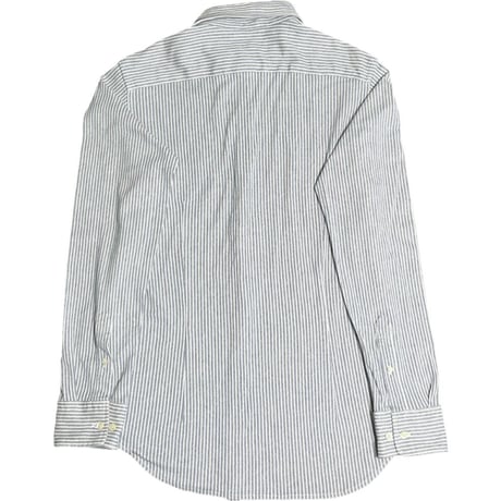 MADE IN JAPAN製 301 TRECHENTOUNO 長袖ニットストライプシャツ ブルー 50サイズ