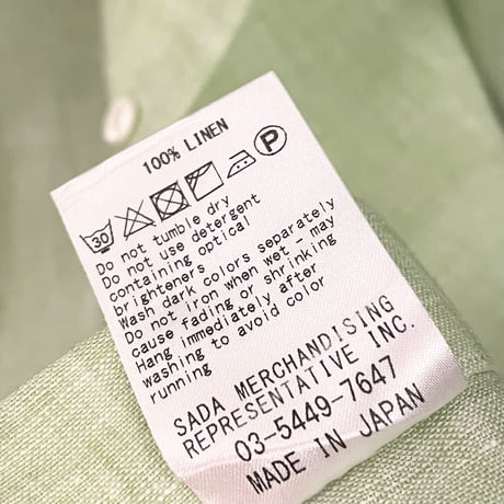 MADE IN JAPAN製 Maker's Shirt 鎌倉 長袖リネンシャツ ライトグリーン Lサイズ