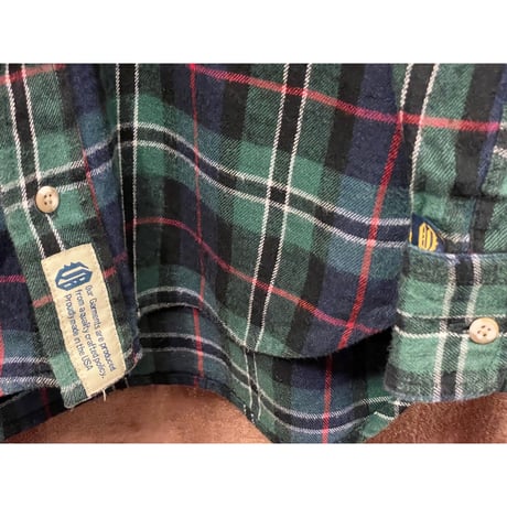 MADE IN USA製 Oregonian Outfitters チェック柄 長袖フランネルシャツ グリーン Mサイズ