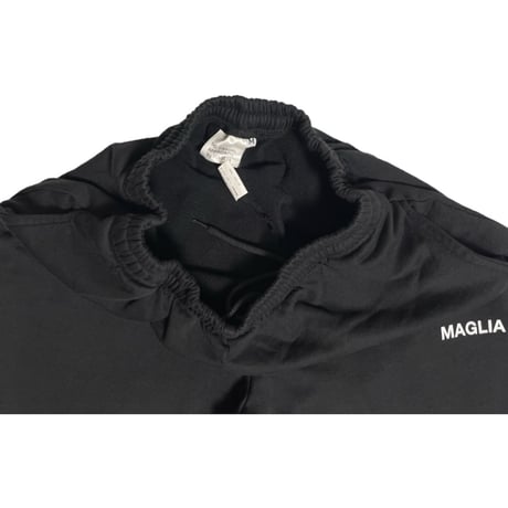 ★新品★ MADE IN ITALY製 MAGLIA 2025年SSモデル P-2800B ロゴプリント裏パイルスウェットパンツ ブラック S～XLサイズ ユニセックス