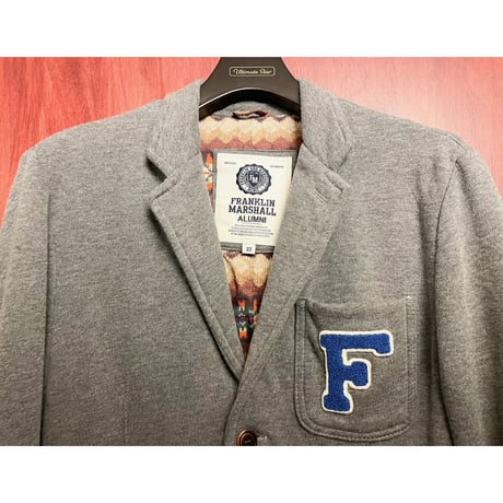 FRANKLIN MARSHALL ALUMNI スウェットニットテーラードジャケット グレー XSサイズ