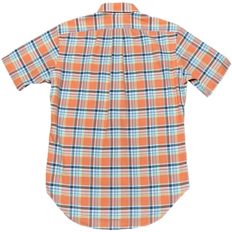 Ralph Lauren CLASSIC FIT チェック柄半袖ボタンダウンシャツ オレンジ Sサイズ