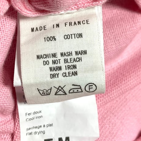 MADE IN FRANCE製 Fileuse d'Arvor SEPTIS別注クルーネックコットンセーター ピンク Mサイズ