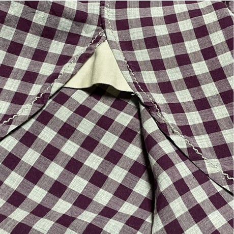 【UNITED ARROWS取り扱い】 guglielminotti 長袖ギンガムチェックシャツ パープル Lサイズ