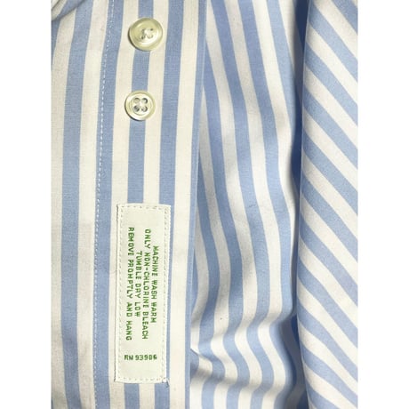 BROOKS BROTHERS スーピマコットンボタンダウン長袖シャツ サックスストライプ 15-31サイズ ノンアイロン加工