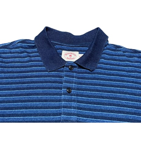 BROOKS BROTHERS Red Fleece 半袖ボーダーポロシャツ インディゴ Mサイズ