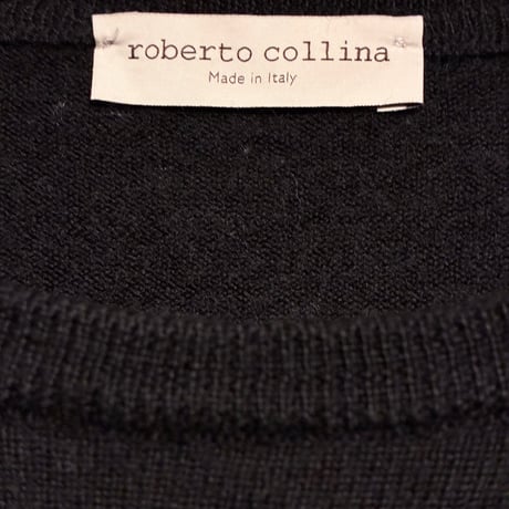 【JOURNAL STANDARD 取り扱い】 MADE IN ITALY製 roberto collina クルーネックウールセーター ブラック 48サイズ