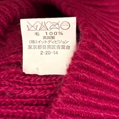 MADE IN SCOTLAND製 Glenmac SUPER GEELONG LAMBSWOOL 100% クルーネックセーター マゼンタ