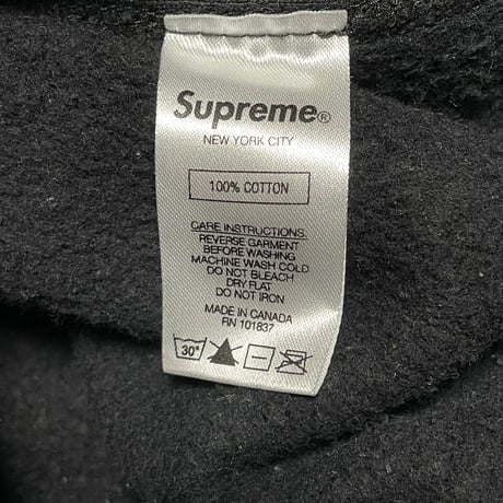 MADE IN CANADA製 SUPREME NEWYORKロゴプルオーバーパーカー ブラック Mサイズ
