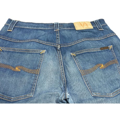 ▲訳あり商品▲ MADE IN ITALY製 Nudie Jeans オーガニックコットンデニムパンツ インディゴ W34/L32サイズ