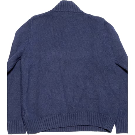 BROOKS BROTHERS 346 ハーフジップラムウールセーター ネイビー Ｌサイズ