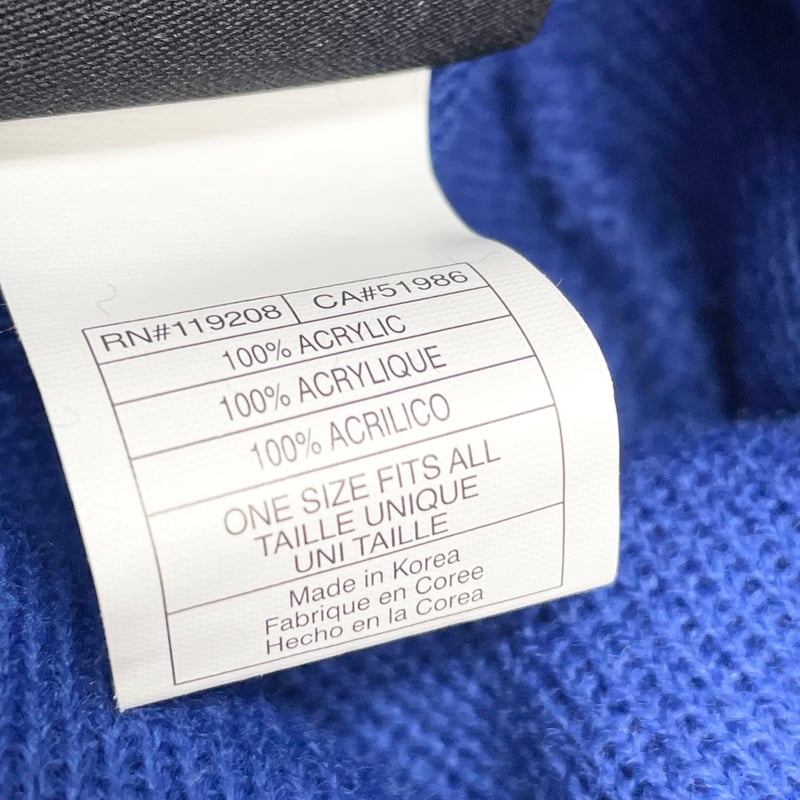 90s adidas × NEW YORK KNICKS アクリルニット帽 ブルー Fサイズ