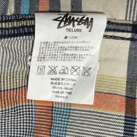 STUSSY DELUXE HAND TAILORED 長袖チェックシャツ マルチカラー Mサイズ