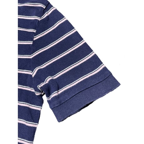 Polo By Ralph Lauren 半袖ボーダーポロシャツ ネイビー×ピンク Mサイズ