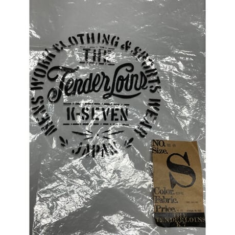 オリジナル袋付き ☆タグ付き新古品☆ TENDERLOIN オリジナルバックプリント入り イーグル柄ポケット付き半袖Tシャツ ブルー Sサイズ