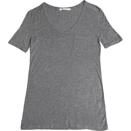 T by ALEXANDER WANG 胸ポケット付きVネックTシャツ グレー XSサイズ