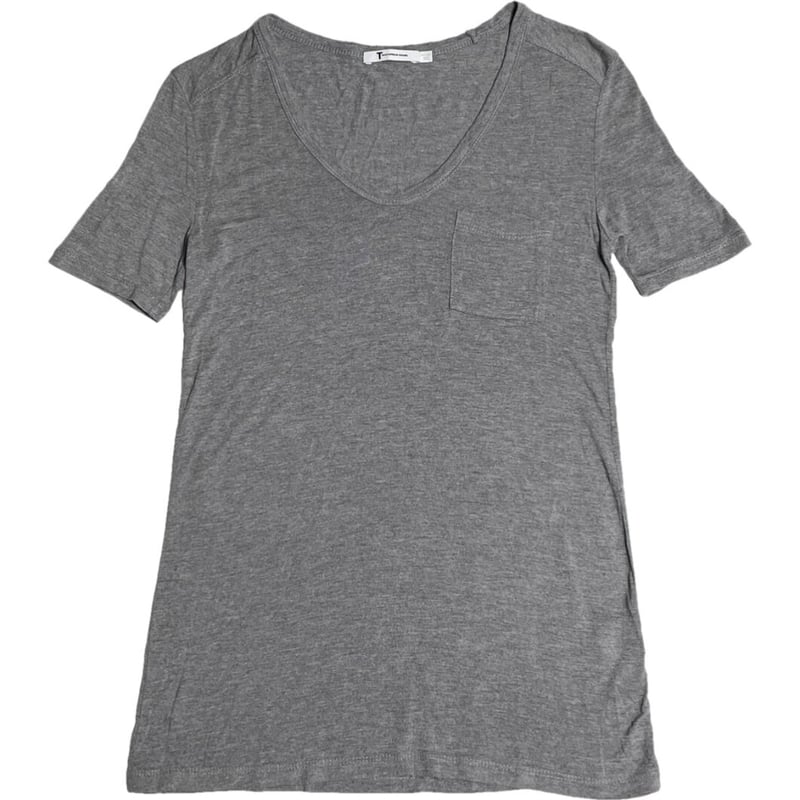 T by ALEXANDER WANG ポケット付きVネックTシャツ グレー XS T by ALEXANDER WANG ポケット付きVネックTシャツ グレー XS