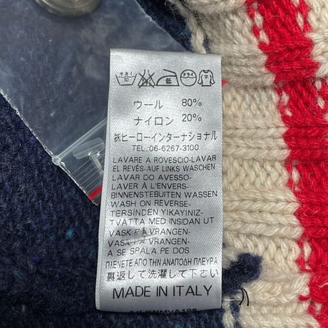 MADE IN ITALY製 FRANKLIN MARSHALL VARSITY スタジャン型カーディガン ネイビー Lサイズ