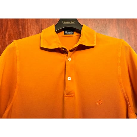 【BEAMS F 取り扱い】 MADE IN ITALY製 Drumohr 半袖鹿の子ポロシャツ オレンジ Mサイズ