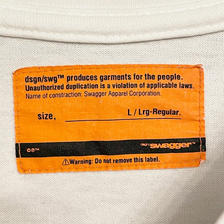 MADE IN JAPAN製 SWAGGER 「WARRIORS」 マイクデザイン プリントTシャツ ホワイト Lサイズ