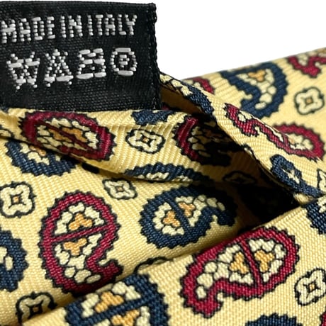 ▲訳あり商品▲ MADE IN ITALY製 Andrew's Ties ペイズリー柄シルクネクタイ イエロー