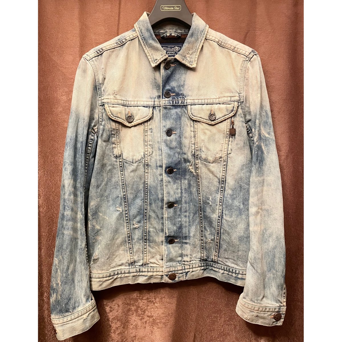 DIESEL limited edition ダメージ デニムジャケット Diesel ダメージ デニムジャケット | ブルー | FARFETCH JP