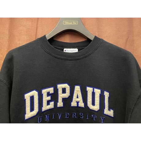 Champion DEPAUL UNIVERSITY カレッジスウェットトレーナー ブラック Mサイズ