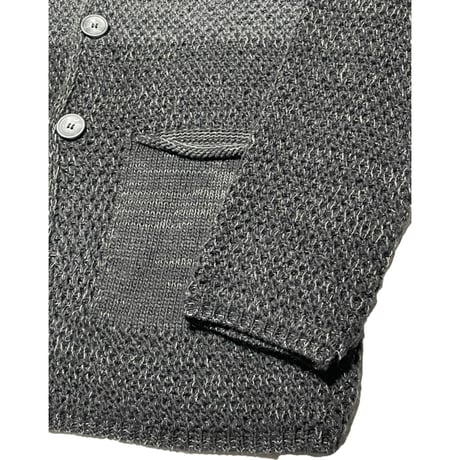 ☆タグ付き新古品☆ MADE IN ITALY製 GIANNI LUPO テーラードジャケット型ニットカーディガン ブラック×グレー Lサイズ
