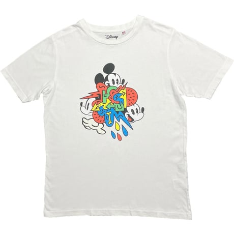 GLOBAL WORK × Disney MICKEY MOUSE プリントTシャツ ホワイト Lサイズ