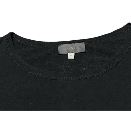 MADE IN ITALY製 JOHN RICHMOND バックロゴ半袖Tシャツ ブラック Mサイズ