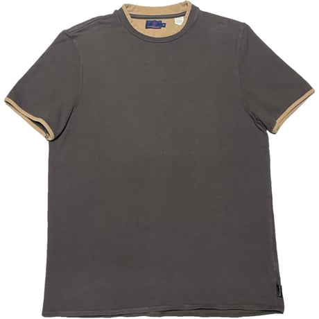 【SHIPS 取り扱い】 MADE IN PORTUGAL製 MONCLER 半袖レイヤードTシャツ ブラウン Sサイズ