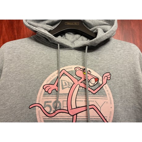 NEW ERA × The Pink Panther コラボレーション プリント入り プルオーバーパーカー グレー Sサイズ