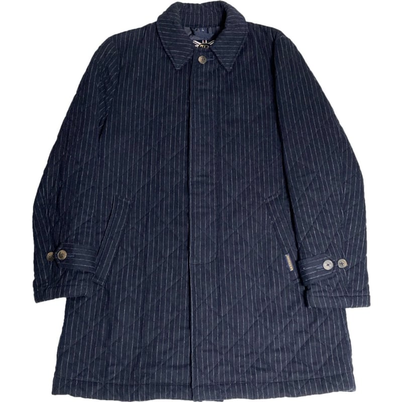 MADE IN ENGLAND製 LAVENHAM ウール混ストライプ柄キルティング 