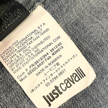 MADE IN ROMANIA製 Just Cavalli 長袖デニムシャツ インディゴ 50サイズ