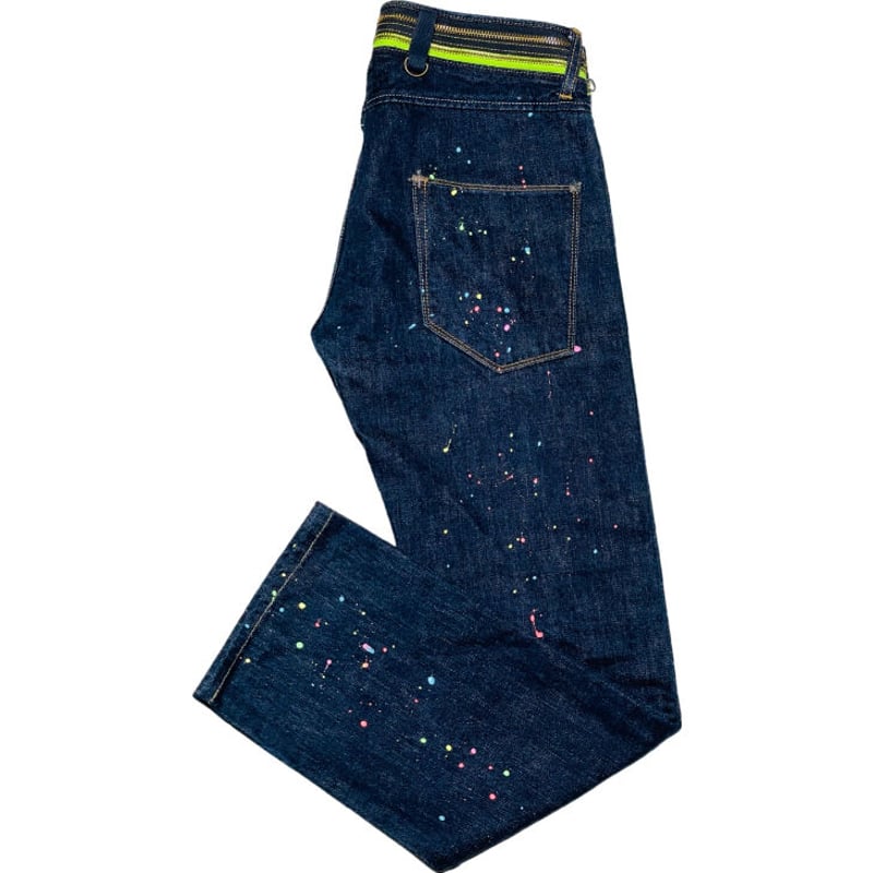 MADE IN JAPAN製 PAUL SMITH ペンキ加工デニムパンツ インディゴ MADE IN JAPAN製 PAUL SMITH ペンキ加工デニムパンツ インディゴ