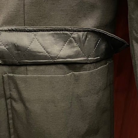 MADE IN ITALY製 VIRGOLA FOR BARNEYS NEWYORK 裏キルティングコットンナイロンチェスターコート ブラック 46サイズ